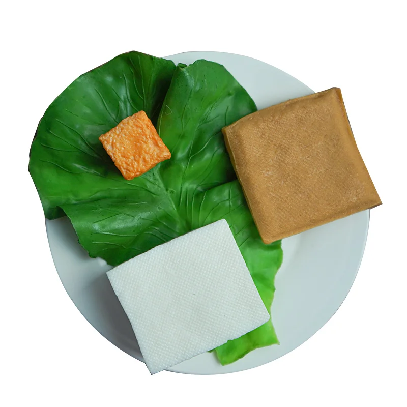 Alimenti decorativi artificiali Pvc simulato modello di Tofu cibo in plastica fingere di giocare a piatti nutrizionali puntelli bambini giocano giocattoli 6 pz/lotto