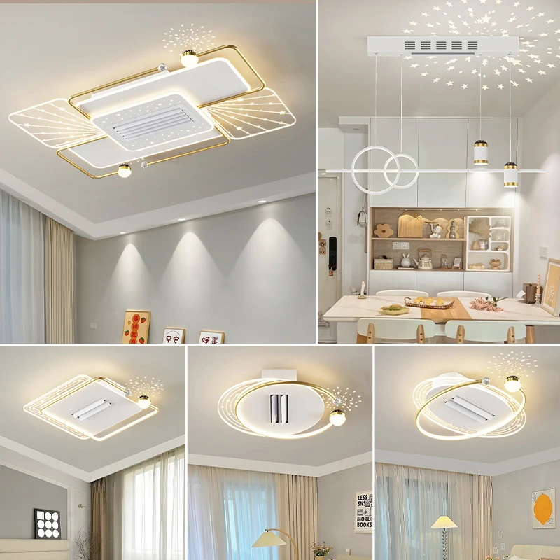 Invisible bladeless fan light 2024 new living room bedroom ceiling light three rooms two hall lamps whole house