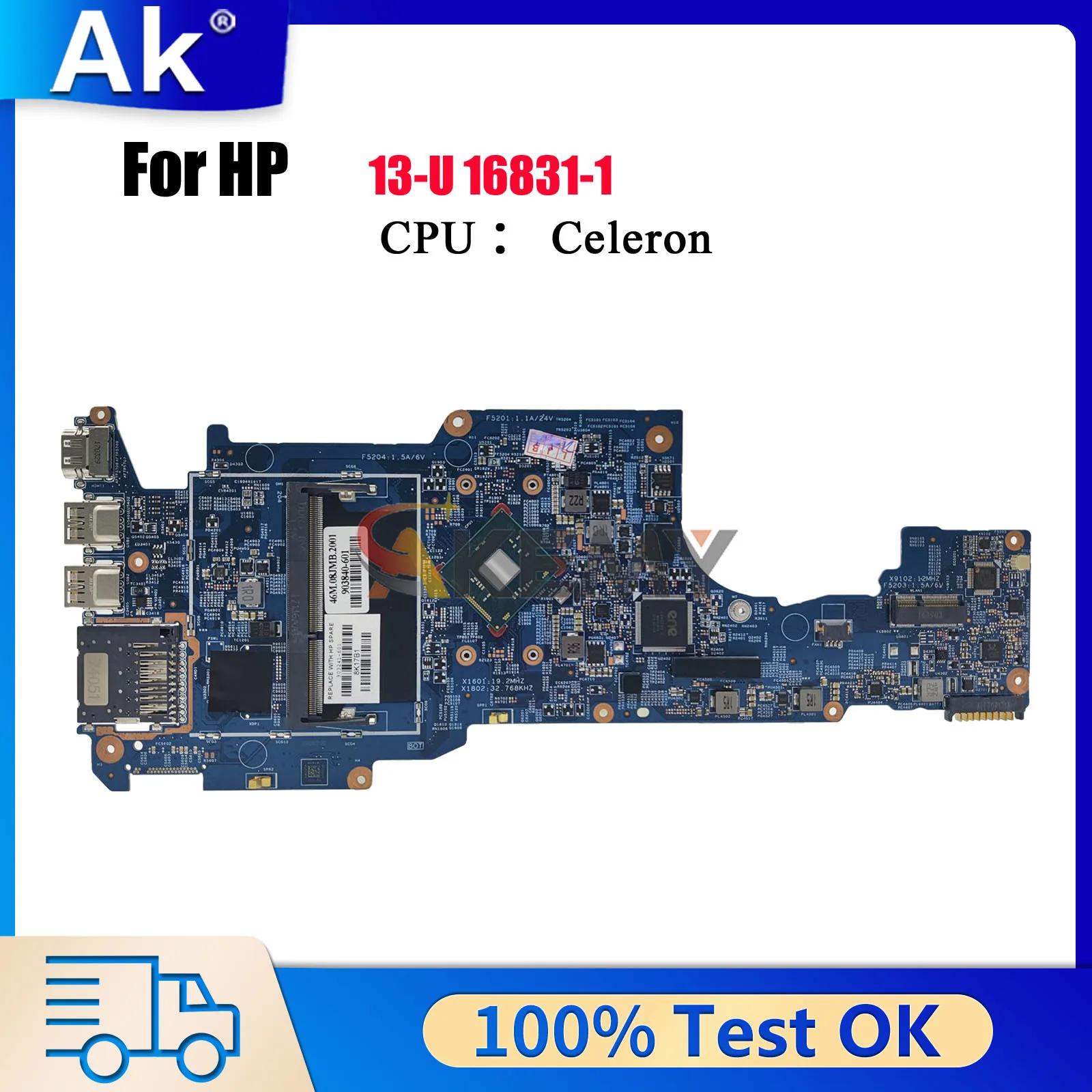 

For HP Pavilion 13-U Laptop Motherboard 16831-1 With N3710 CPU UMA 100% Fully Tested