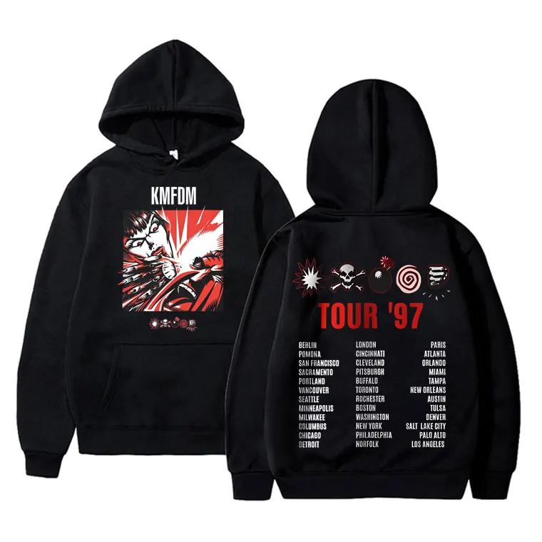 

Rock Band Kmfdm Symbols Tour 97 Hoodie Men Women Clothing Vintage Gothic Punk Streetwear Men's Casual Oversized Hoody Sweatshirt