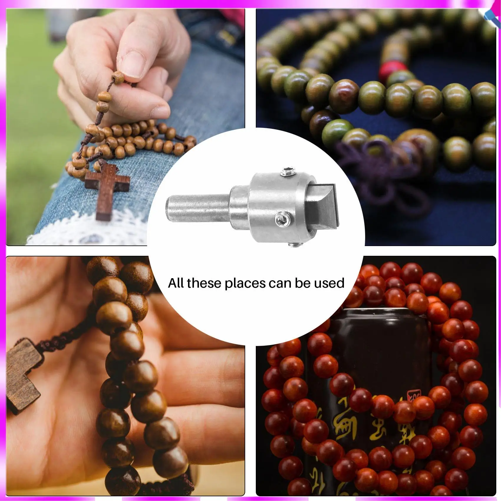 

N96R Wooden Beads Drill Bit Ball Blade Milling Cutter Set 24Pcs Cemented Carbide Spherical Buddha Beads Woodworking Tool Kit