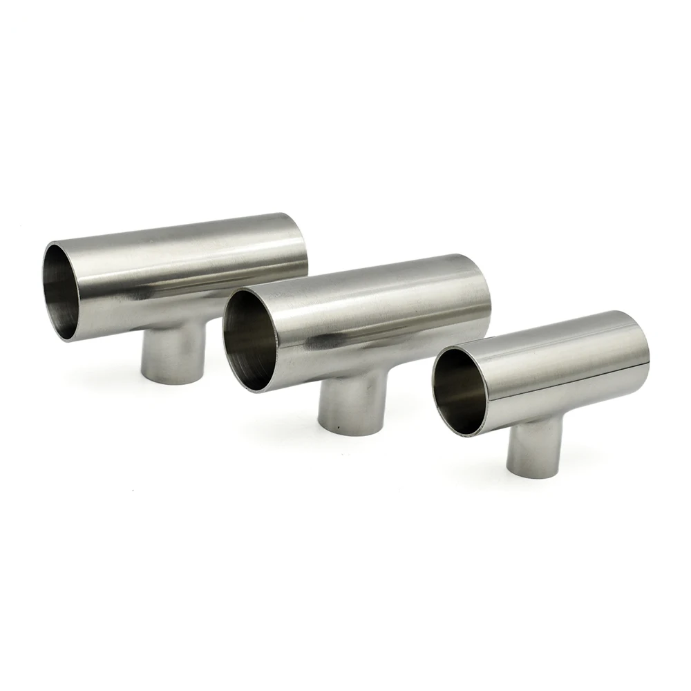 304 stainless steel, Pipe OD Butt Welding Reducer Tee 3 Way from 19mm to 76mm diameter, T-connector,  beer and wine brewing