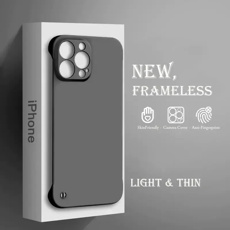 

Ultra Thin Frameless Hard PC Case For iPhone 15 14 13 12 11 Mini 15 Pro Max X XR XS SE 2020 2022 8 7 Plus 0.3mm Shockproof Cover