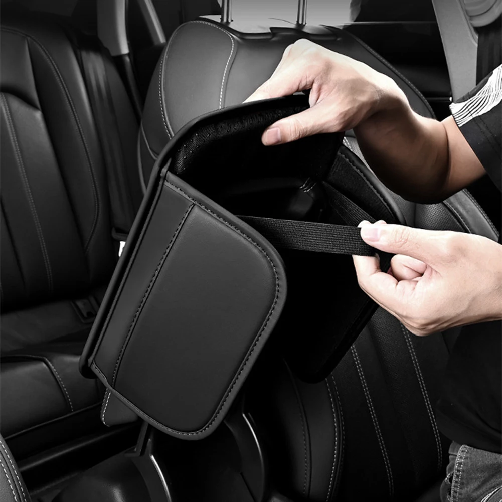 Car Armrest Box Cushion with Side Storage Pouches and Elevated Design for Comfortable Driving Experience and Organization