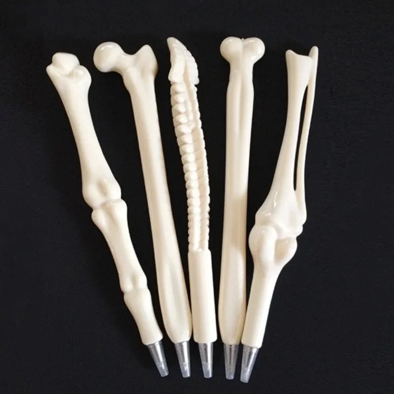5PCS Fake Bone Ballpoint Pen Creative Novelty Pens Black Ink for Halloween Artist Doctor Nurse School Office Party back toschool