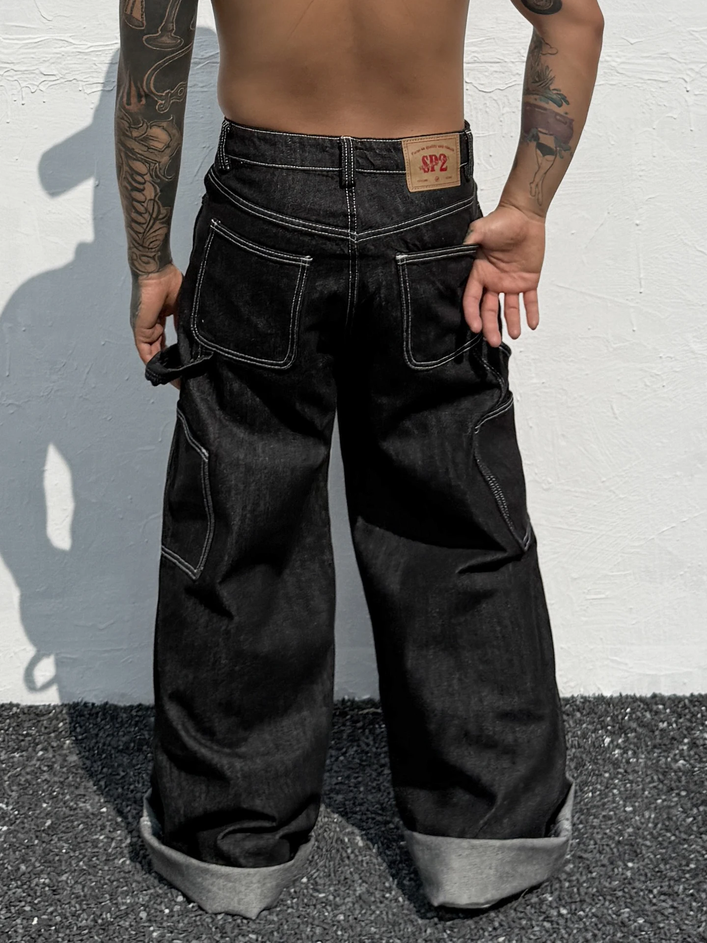 

Retro American Washed Men's Jeans Loose Straight Leg Casual Pants Cotton Polyester Blend Comfortable Breathable Non-Stretch