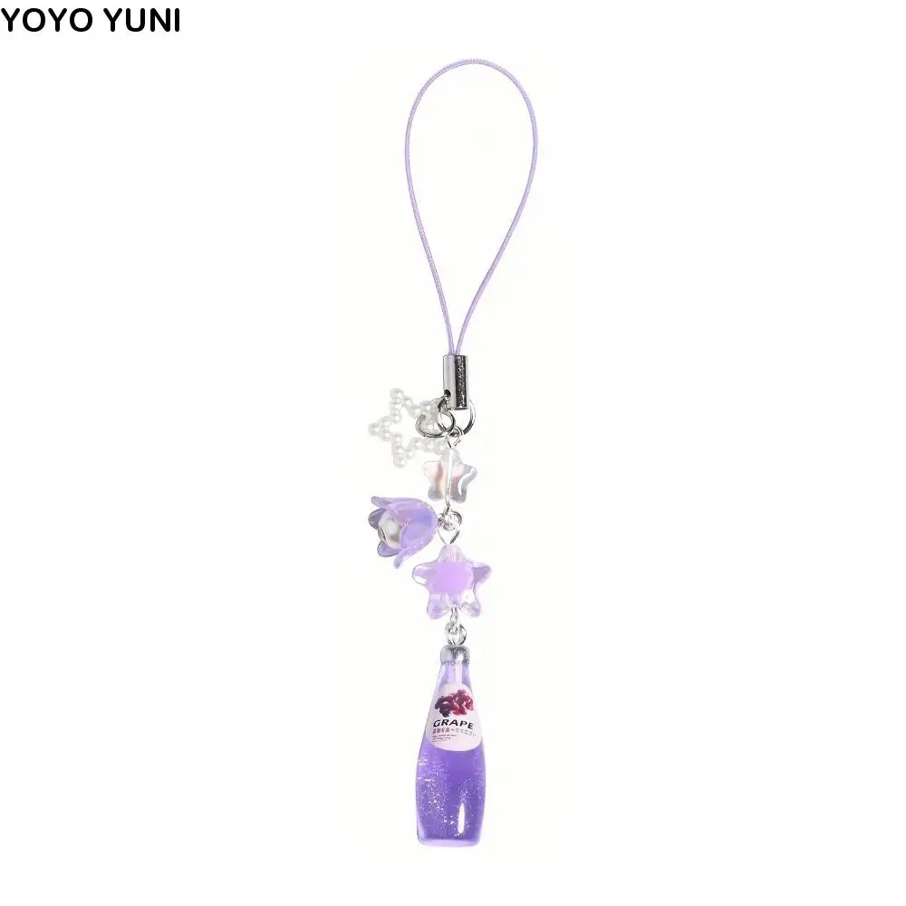 

Sweet Girl Y2K Phone Pendant Fruit Soda Phone Charms Phone Lanyard Handmade Drink Bottle Phone Chain Keyring Jewelry