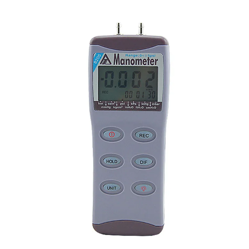 AZ-8205 Digital Manometer Accurate Differential Pressure Tester with High Precision Measurement