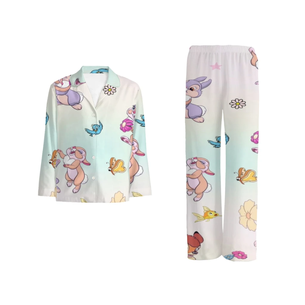 

disney Printed pajama set, casual and comfortable buttoned long sleeve top women's favorites for both men and women