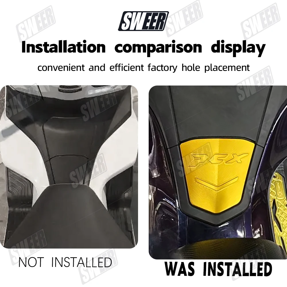 Motorcycle Fuel Gas Tank Outer Cover Fit For Honda PCX125 PCX160 2021-2026 Aluminum Alloy Metal Decorative Fuel Tank Guards