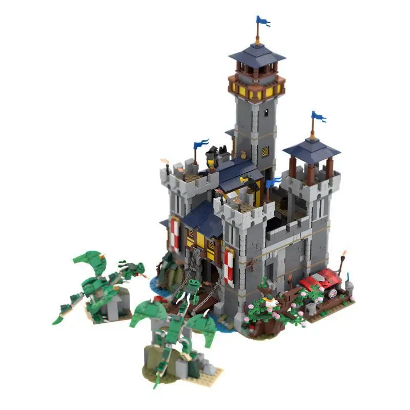 Castle and Attack of the Dragons Building Blocks Model Building Toys 2427Pieces MOC Bricks Tower Model Toy Christmas gifts