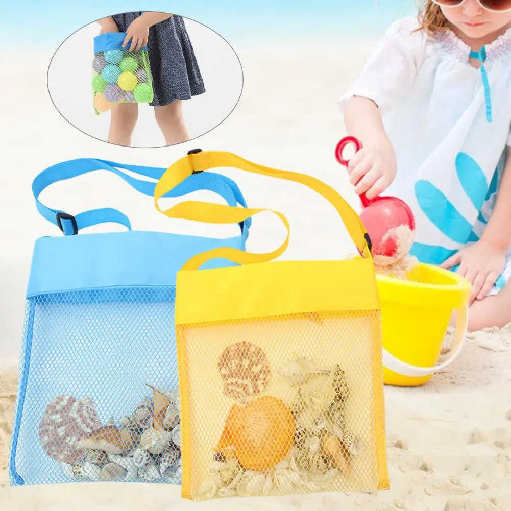 Soft Foldable Children Sand Away Adjustable Shoulder Strap Children Sand Away Shell Toy Storage Bag Multifunctional