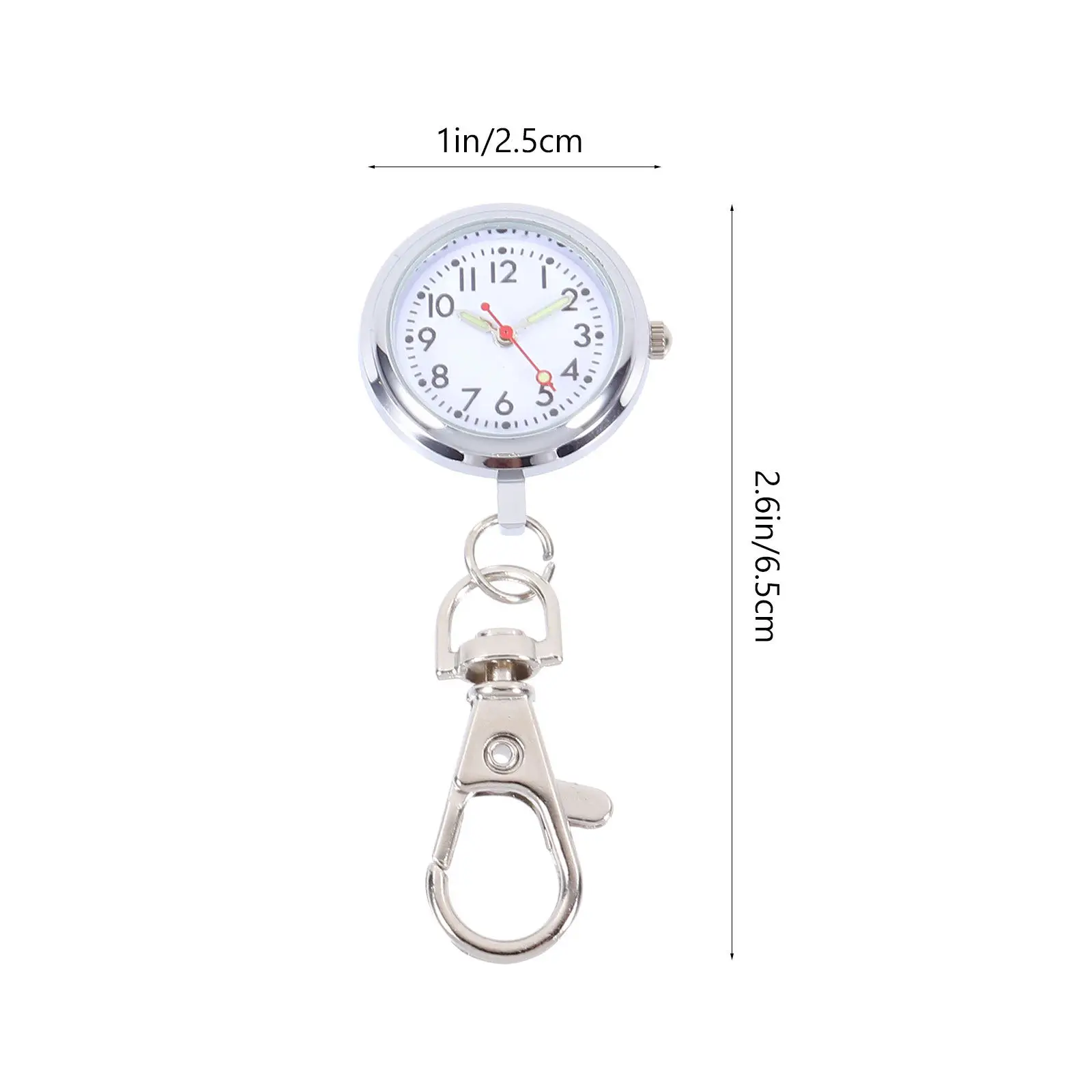 1Pcs Large Dial Quartz Pocket Watch Keychain Alloy Nurse Fob Watch Vintage Style Staff Timepiece Pendant for Keys Or Bag