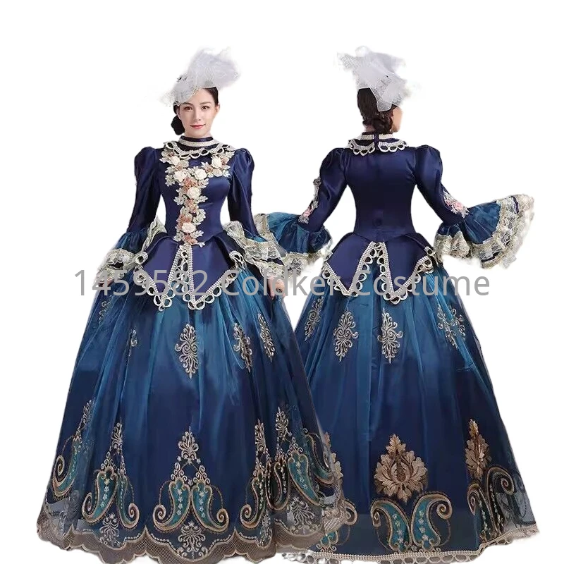 

Medieval Dress Rococo Baroque Marie Antoinette Blue Ball Birthday Dresses 18th Century Renaissance Historical Period Dress Gown