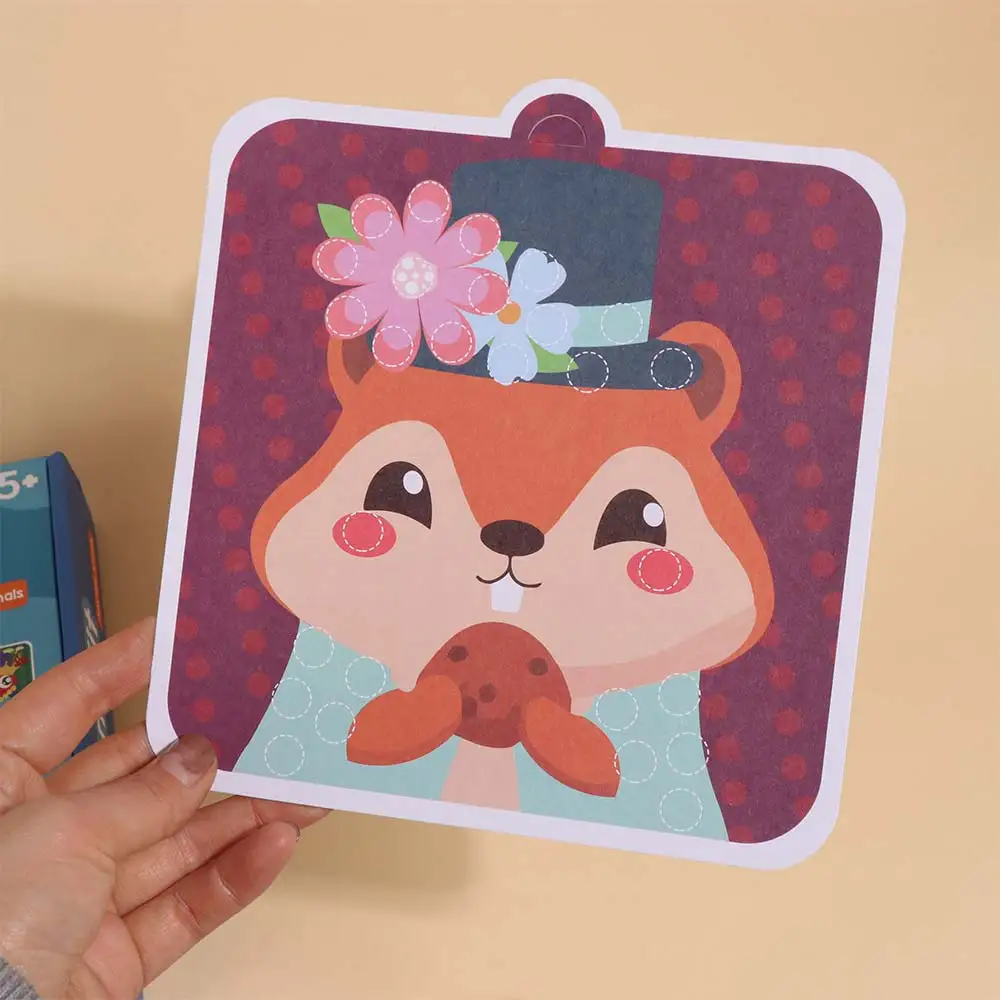 Handgefertigtes Material Kinder-Stickerbuch Pädagogisches Haarball-Tier-Pompom-Kunstset Montessori Frühes Lernen Pompom-Bastelset