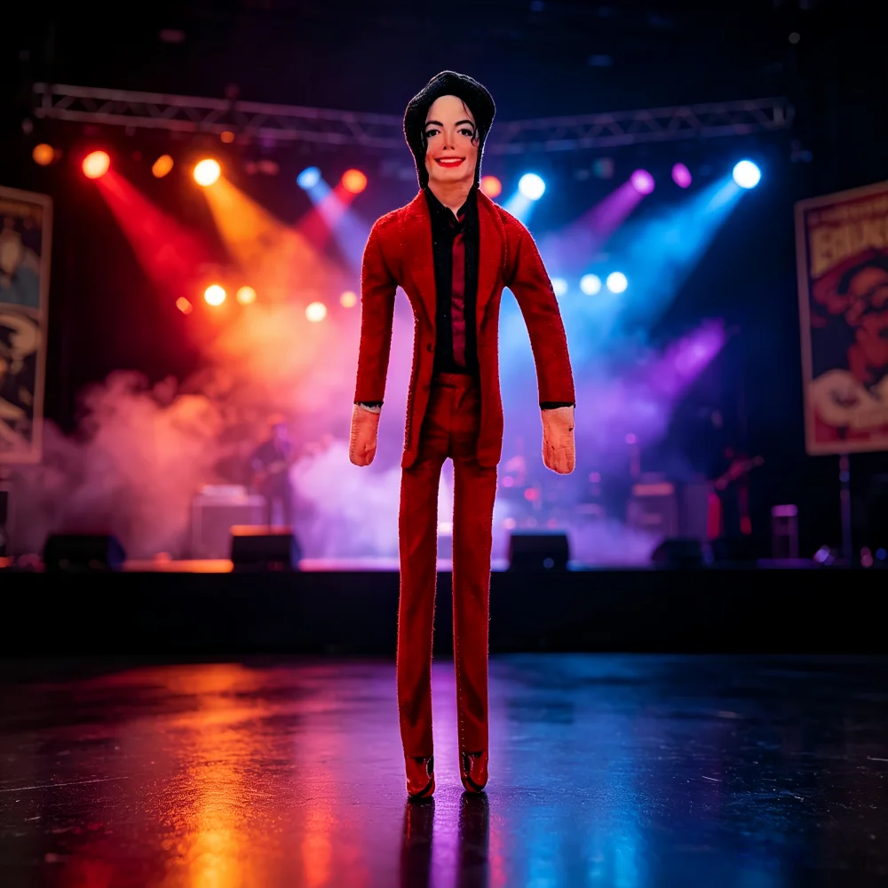 MJ Bendable Plush Doll Flexible Wire Frame Poseable Michael Abstract Rat Jerky Doll King of Pop Collectible Toy Fan Gift