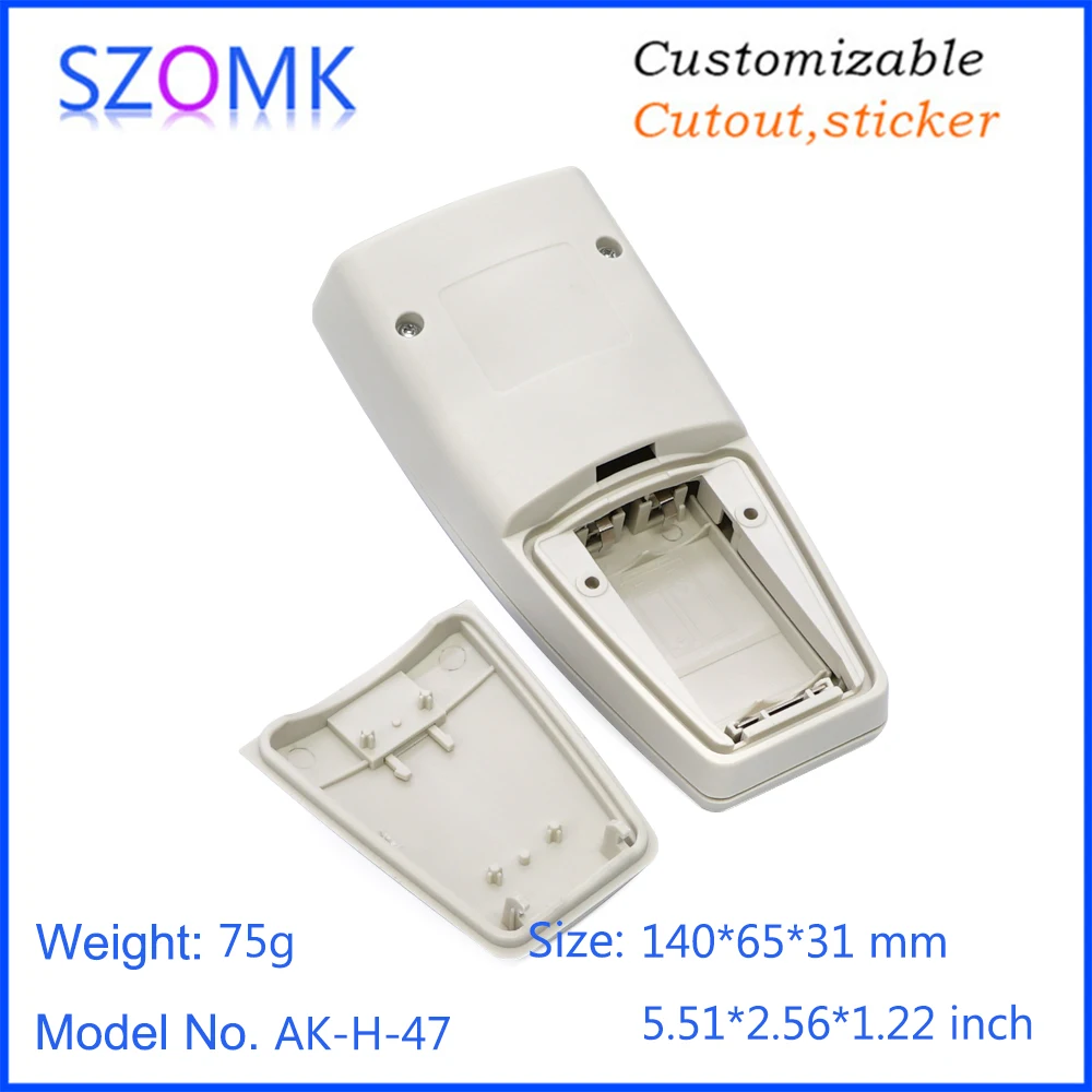 1Piece hot sales SZOMK 2x AA battery plastic box handheld for electronics project customizable abs instrument box