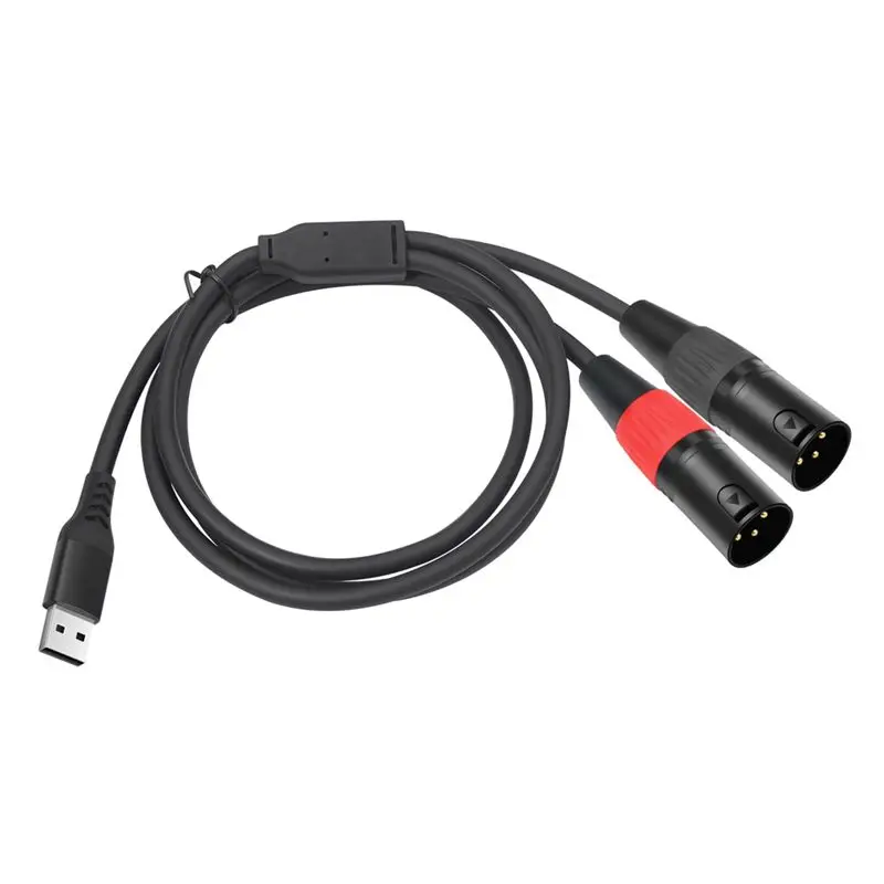 AA60 USB to XLR Audio Cable, USB A to Dual XLR Male Stereo Output Cord, 32Bit/384Khz for Speaker, 3m