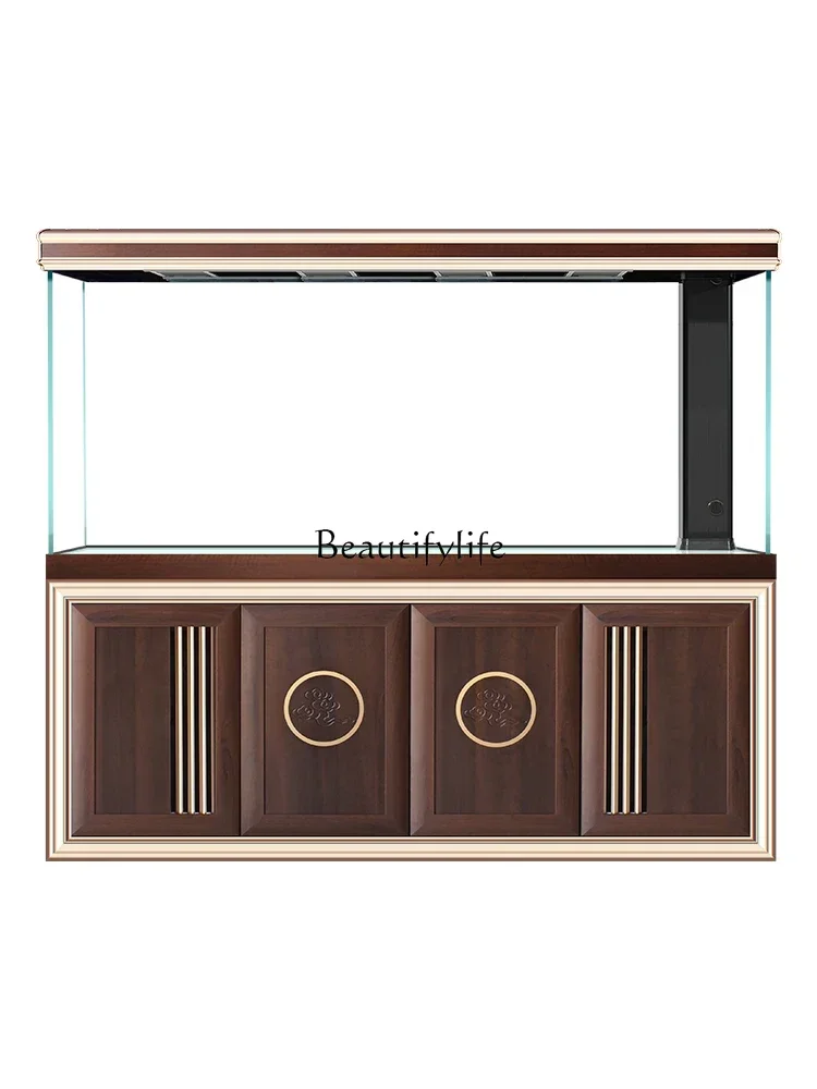 

LD33Super White Glass Ecological Dragon Fish Tank Living Room Floor Medium and Large Screen Fish Tank Partition Wall Aquarium