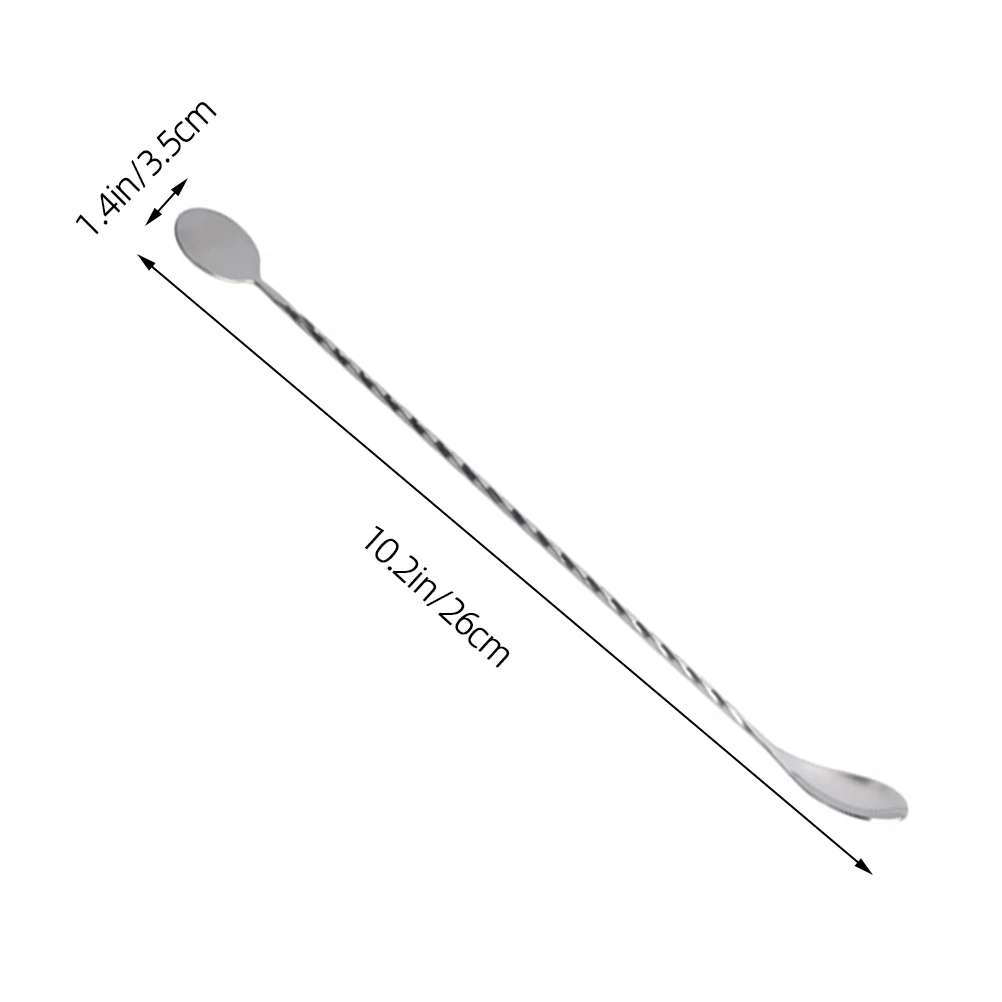 

2PCS Stainless Steel Twisted Cocktail Stirrer Bartender Tool Swizzle Stick Bar Mixing Spoon Handle for