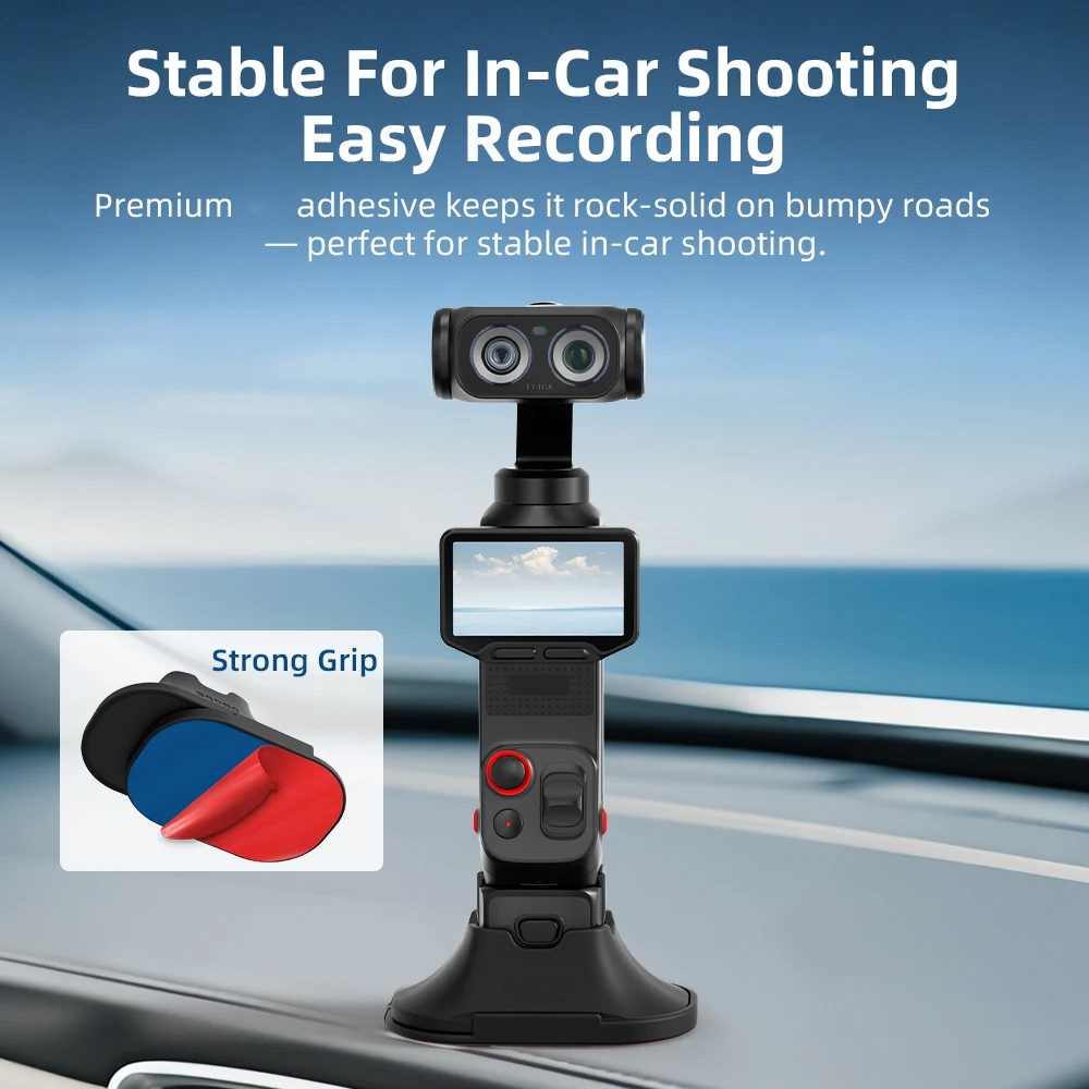 Breiter Desktop-Ständer Armaturenbrett-Autohalterung für Insta360 Luna Ultra Charge Abnehmbarer Klebehalter Vlog-Kit Zubehör – Detail 4