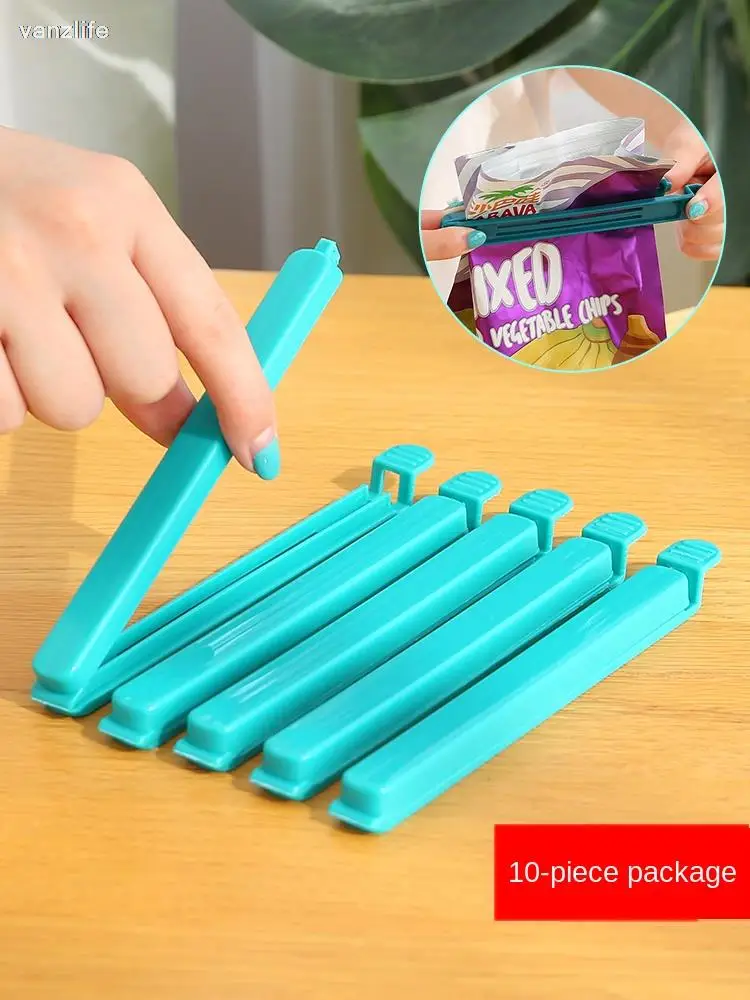 10-Piece Food Bag Sealing Artifact Sealing Clip Long Snack Clip Kitchen Food Bag Preservation Sealing Clip