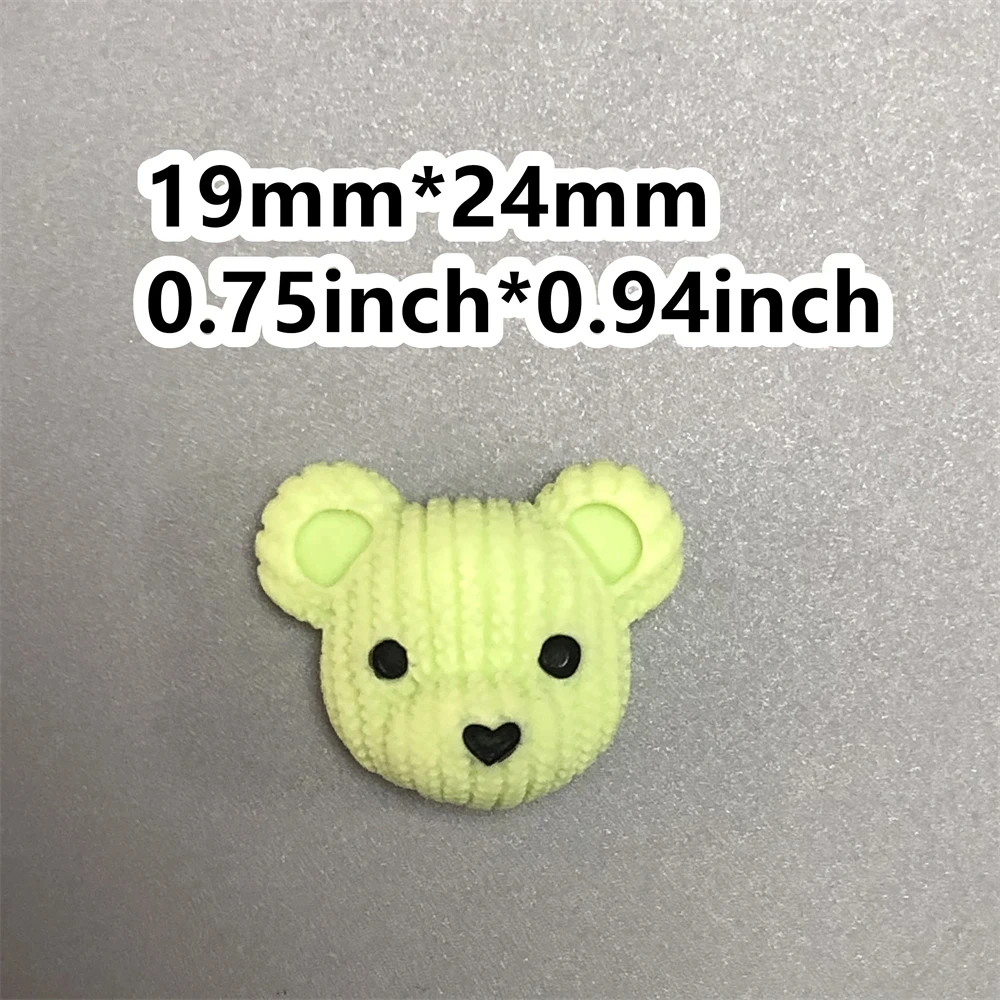 10Pcs/Bag Colorful Creative Cute Bear Rabbit Head Rose Bear Diy Handmade Resin 3D Charms Parts Junk Phone Case Decoration Charms