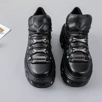 New Rock Shoes 2026 Women Black Dad Shoes Thick-Soled Women's Shoes Heavy Metal Personality Gothic Punk Boots for Women 2