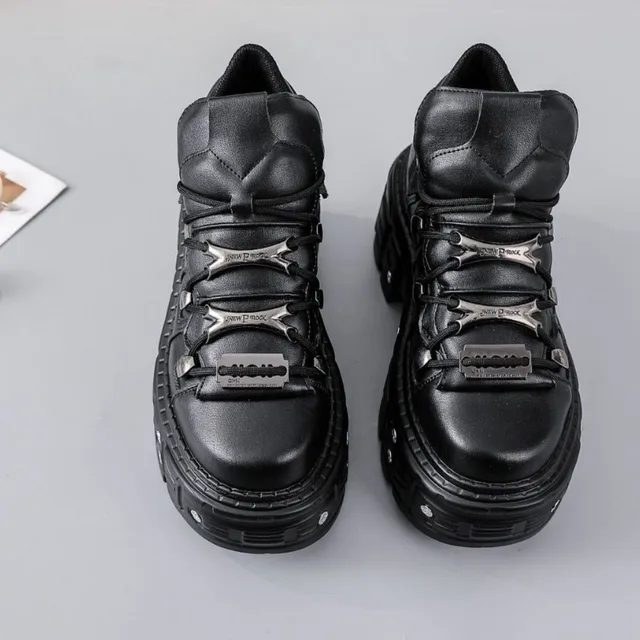 New Rock Shoes 2026 Women Black Dad Shoes Thick-Soled Women's Shoes Heavy Metal Personality Gothic Punk Boots for Women 2