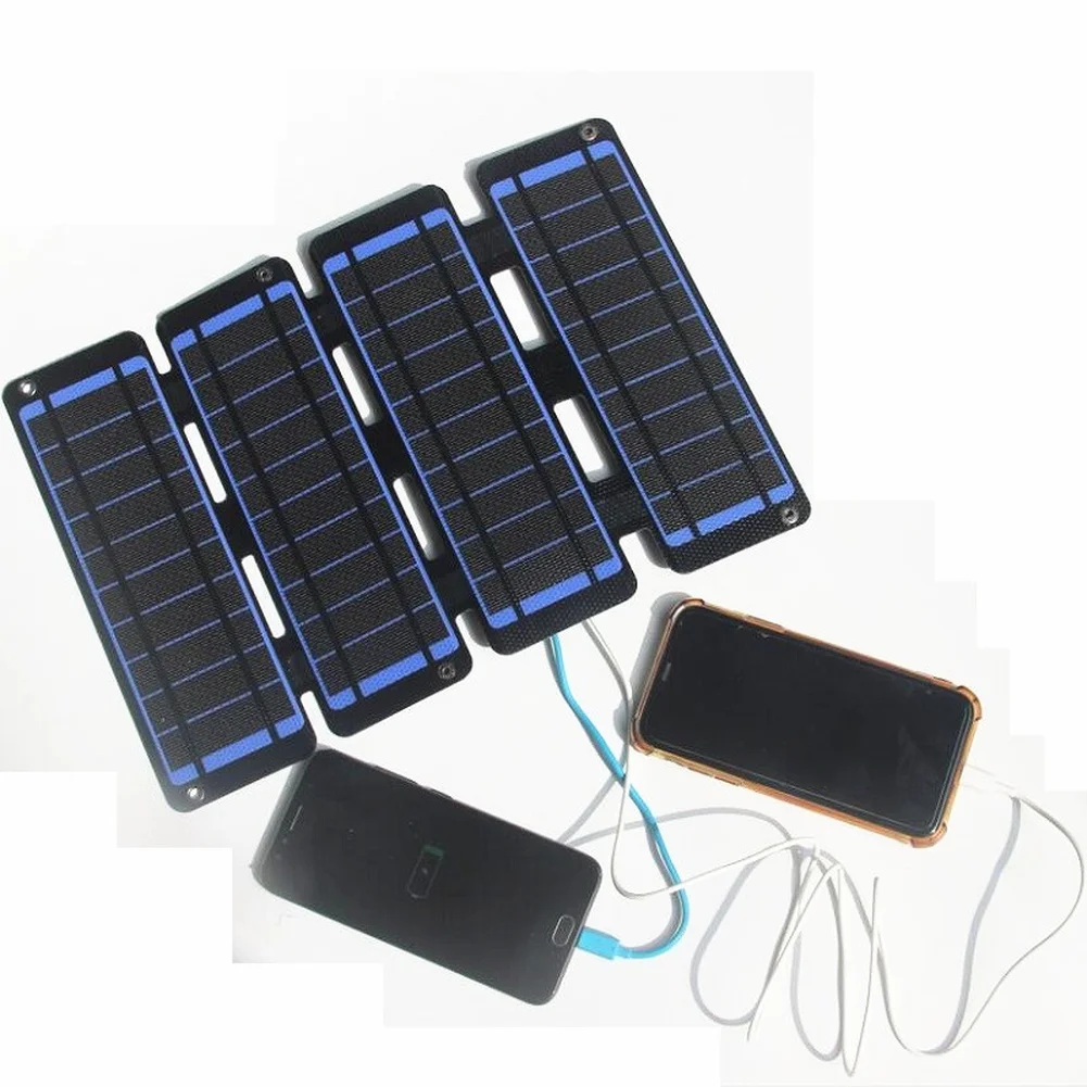 13W ETFE Foldable Solar Panel Charger Dual USB 20.5% Efficiency IPX6 Waterproof For Camping Hiking Emergency- Power Tool Kit