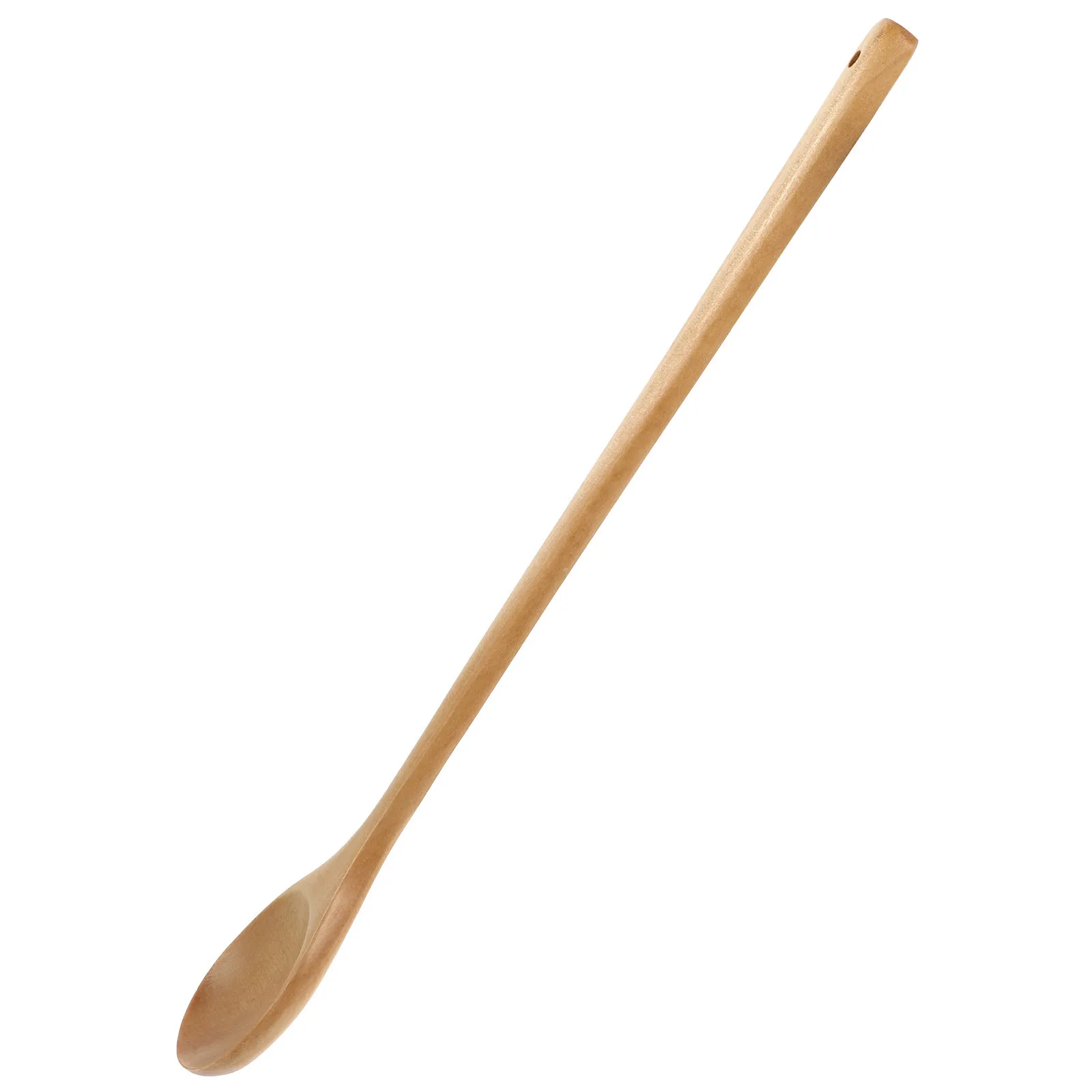 1pc Wooden Soup Spoon Long Handle Round Japanese Style Stirring Spoons For Kitchen Utensil Food Honey Mixing Spoons