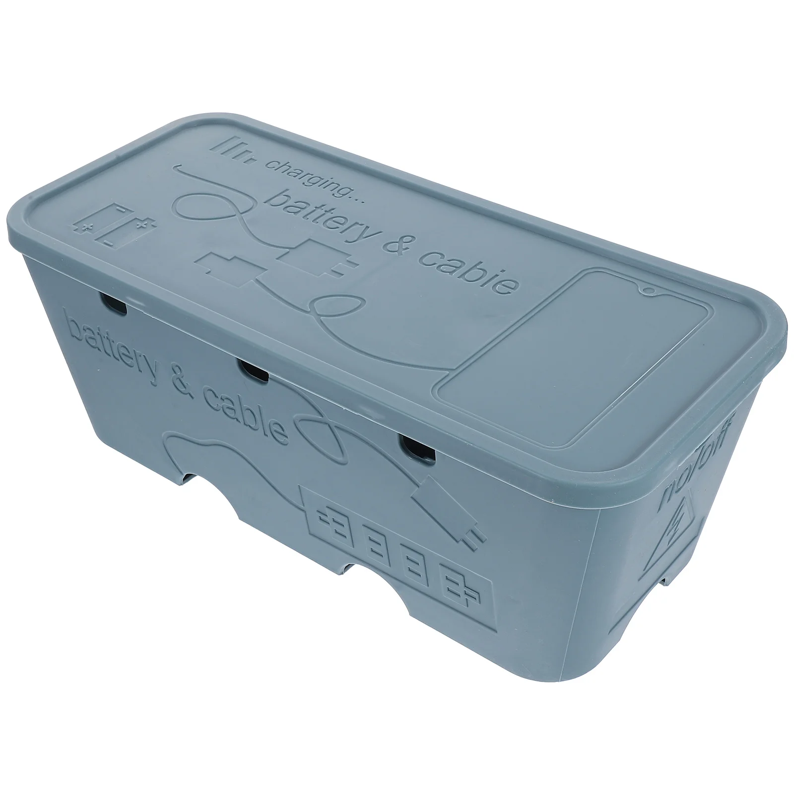 

Cable Management Box Power Cord Organizer Desktop Storage Blue Large Capacity Wire Hider Home Office Charging Cables Tidy Box