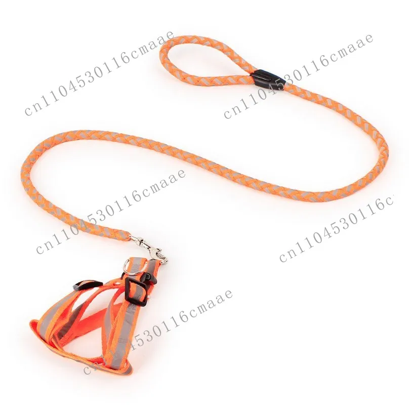 Pet reflective woven leash, medium and large dog anti-explosion special dog walking rope, dog traction chest and back