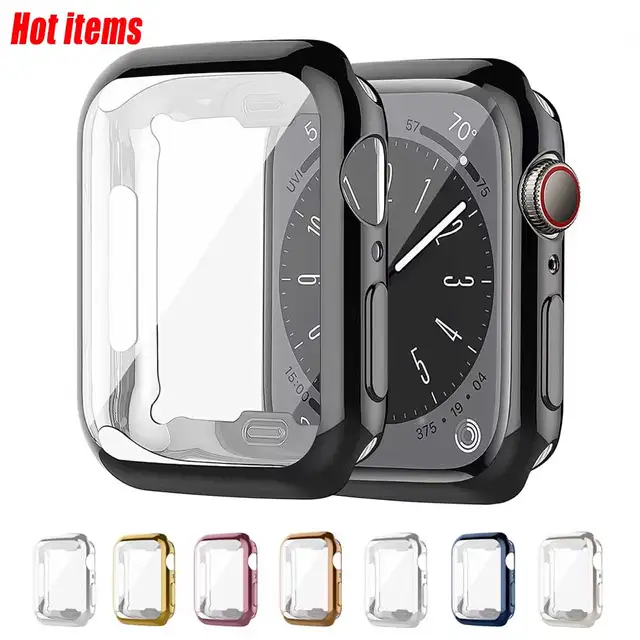 Pokrowiec na Apple Watch Case 44mm 40mm 45mm 41mm 42mm 46mm 38mm silikonowy ochraniacz ekranu iwatch series 3 4 5 6 se 7 8 9
