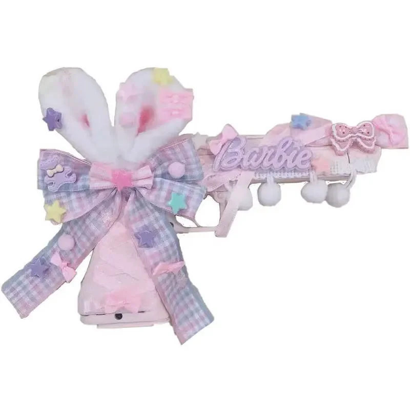 Lolita handmade gun model pistol cannot shoot decoration cute pink rose cosplay gun girls kid birthday gifts comic play girl gun