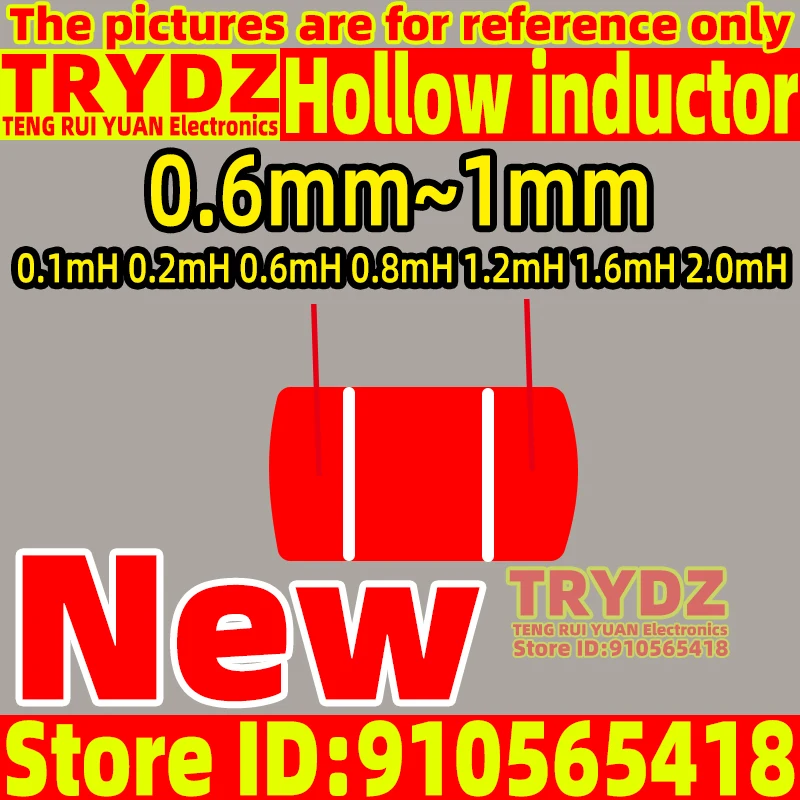 1 stks Nieuwe Holle spoel 0.6mm ~ 1mm 0.1mH 0.2mH 0.6mH 0.8mH 1.2mH 1.6mH 2.0mH Luidsprekerverdeler met rode zuurstofvrije koperen spoel