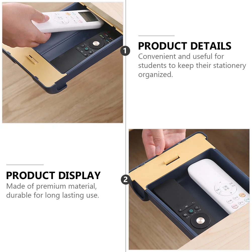 

Under Table Hidden Drawer Storage Box Small Plastic Stationery Organizer For Home Office Desk Multi-Purpose Under Desk