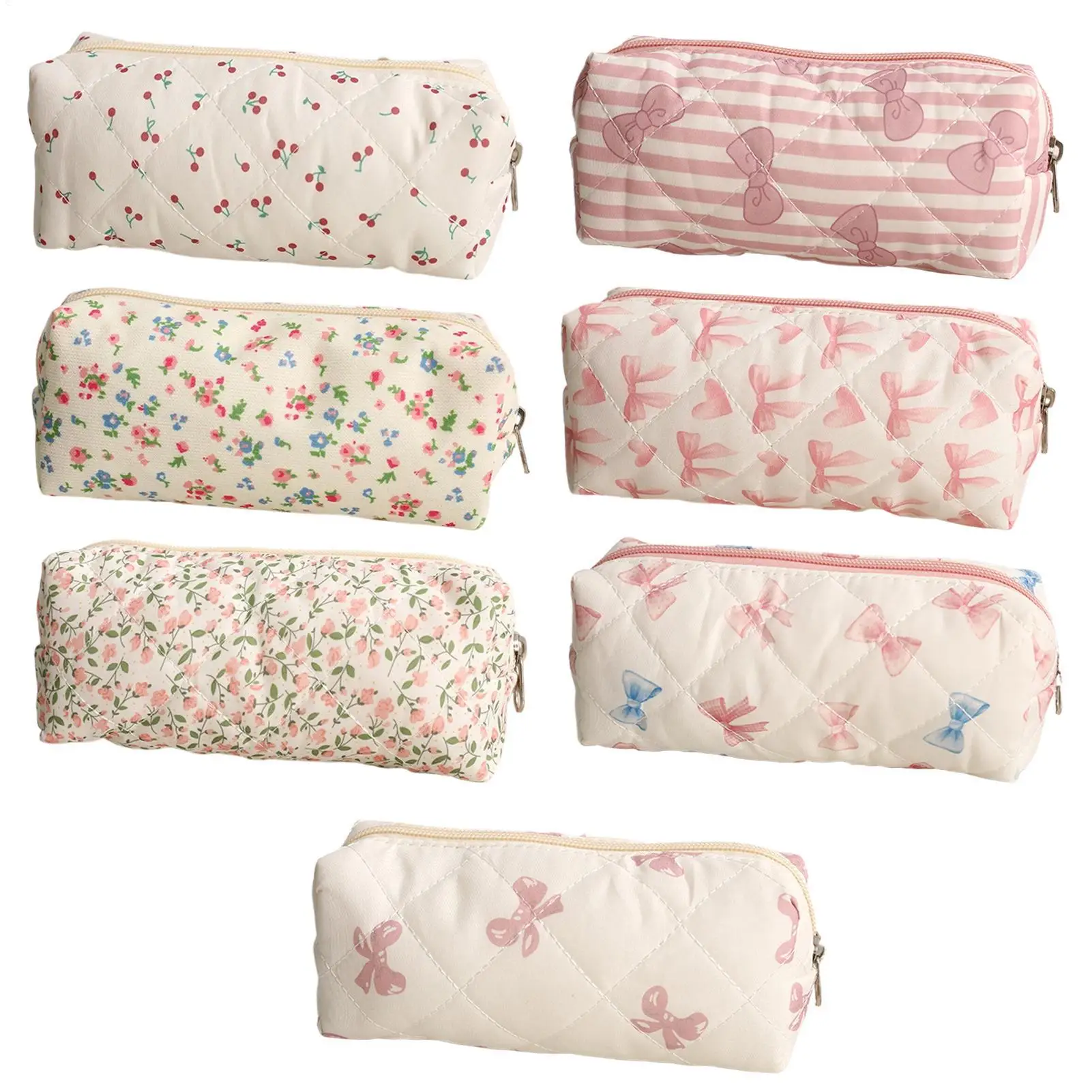 NEW Pencil Pouch Easy Access Fashion Floral Toiletry Organizer Zipper Closure Pencil case For Kids College Students 7 Patterns