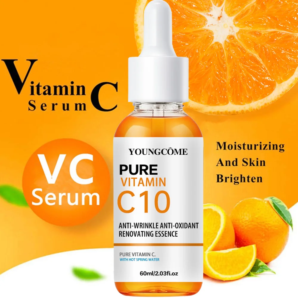 Vitamin C Facial Essence Hyaluronic Acid Dark Skin Brighten Serum Fade Fine Lines Moisturizing Repair Dull Serum Face Skin Care