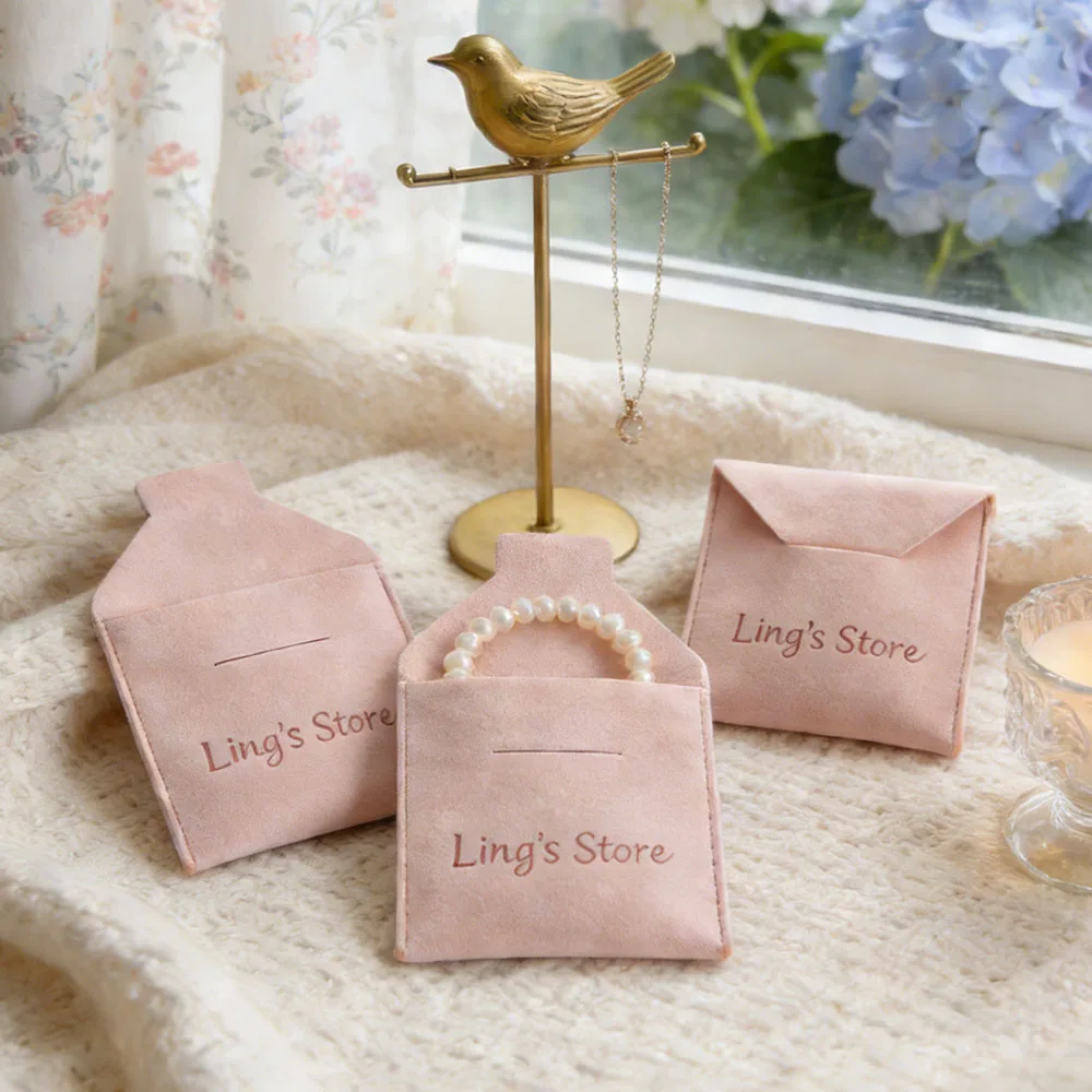 

Роскошные толстые мешочки из микрофибры для ювелирных изделий с индивидуальным логотипом, замшевые органайзеры для серег, ожерелий, колец, маленькие, для бизнеса