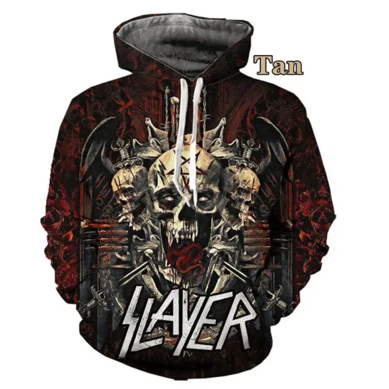 Men's Summer Hoodie Comfortable, Breathable, Cool Soldier Skull Pattern Spring And Autumn Cool Hoodie Retro Elements Fun