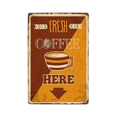 

8x12 Inch Retro Metal Coffee Theme Metal Tin Signs Cafe Shop Plaque Vintage Bar Pub Wall Decorative Poster Home Decor aasd-08