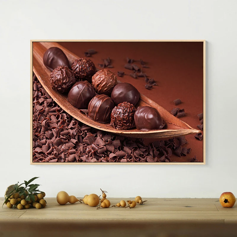 Chocolate Choco Candy Canvas Painting Nut Posters and Prints Wall Art for Dessert Shop Cafe Wall Decor Living Room Decoration