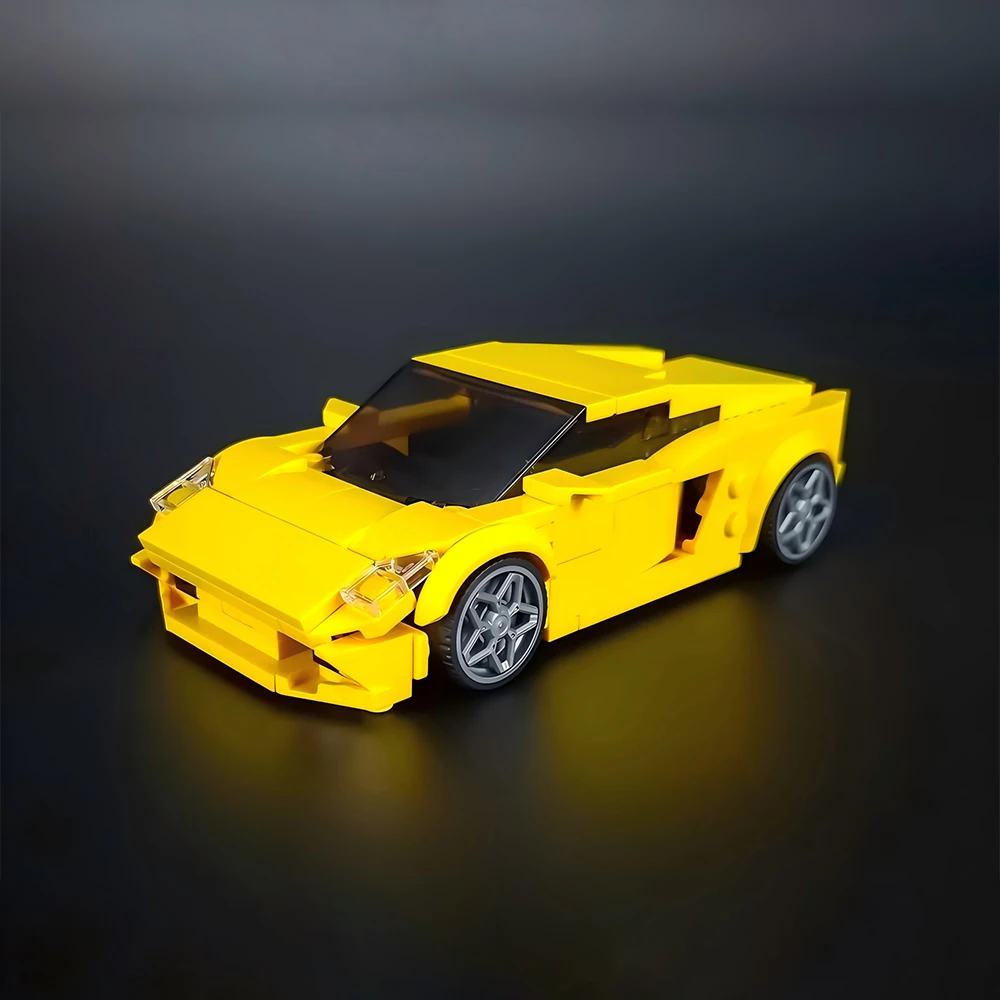 Image of Neue MOC-Geschwindigkeit ​ ​ Serie 2003 City Marken-Sportwagen Rotes Modell Bausteine DIY Modulares Auto Montage-Spielzeug Sammlerstück für Erwachsene Geschenk