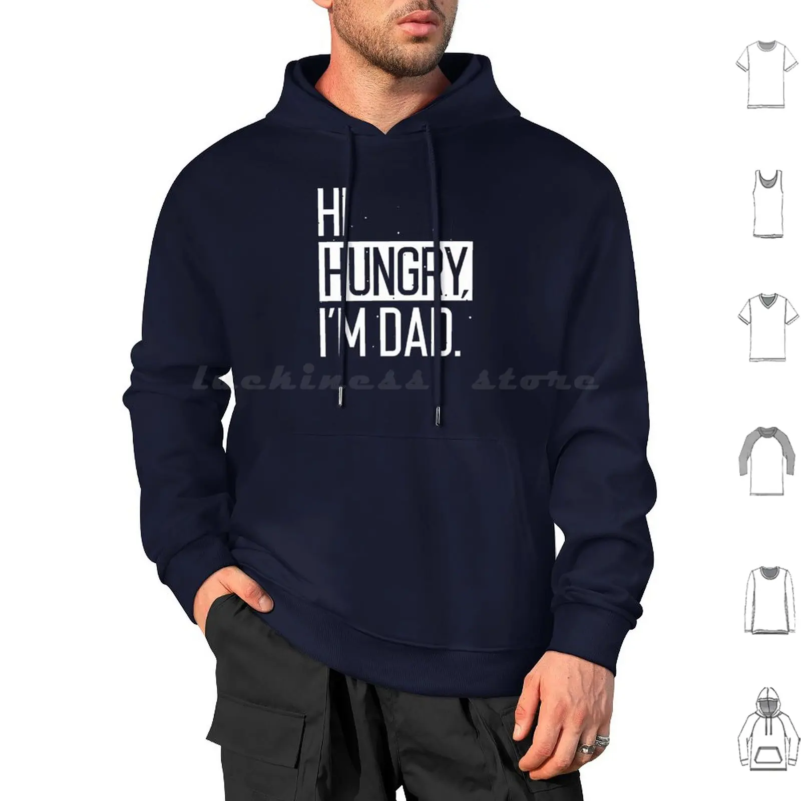 Hi Hungry I’M Dad Hoodie cotton Long Sleeve Hi Hungry I M Dad I M Hungry Hungry Hi Hungry I M Dad Funny Joke Matching