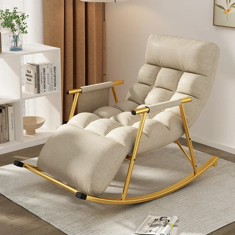 Nordic Lazy rocking chair living room Relaxing lounge Armchair bed Balcony sun recliner ergonomic deckchair Bedroom Furniture