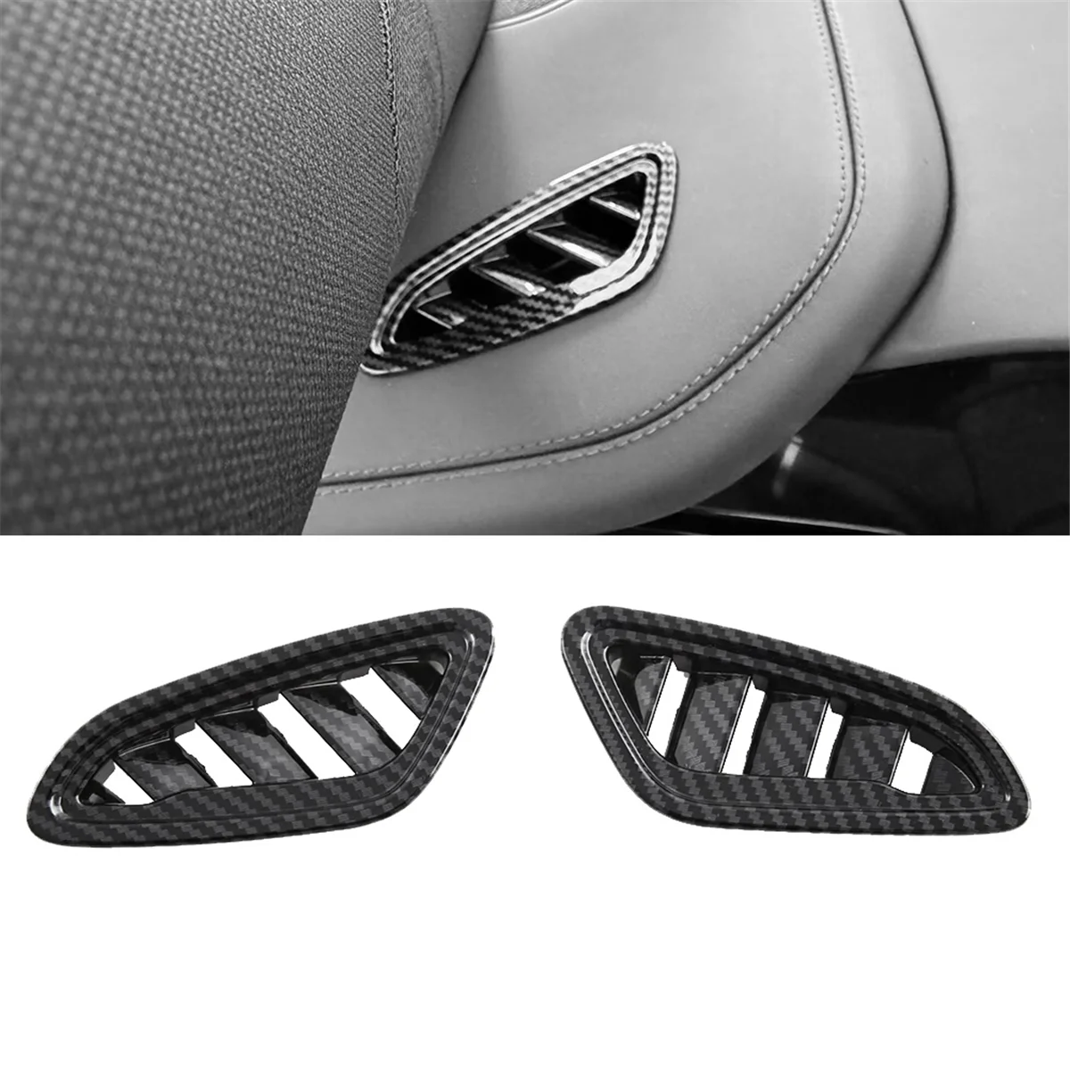 Car Side Dashboard Upper Air Vent Cover Trim Decoration Carbon Fiber Color for Seal / ATTO 4