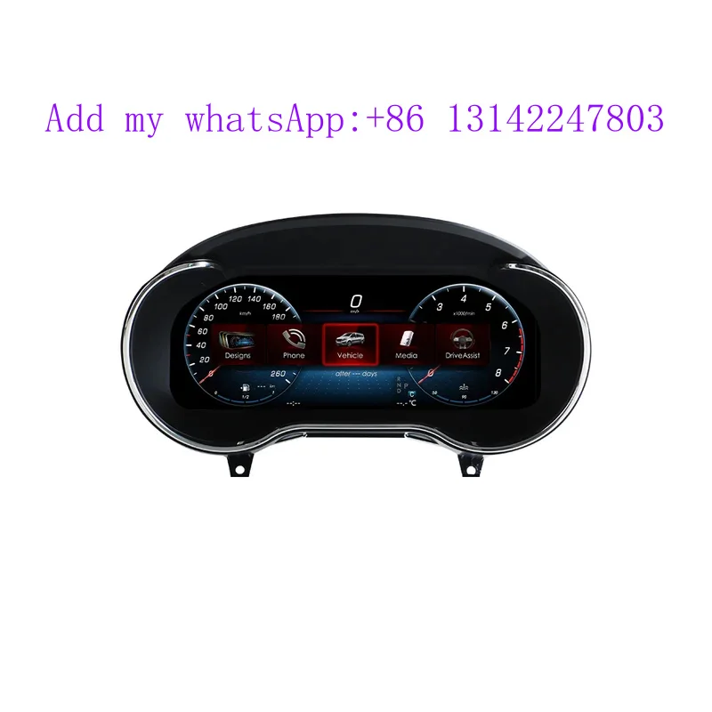 LCD Dashboard Panel Car Digital for  2016-2020 Car Multimedia Player Dashboard Speed Meter Screen
