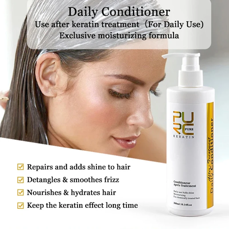 PURC Daily Conditioner Keratin Post-straightening Treatment Nourishes & Hydrates Hair Mask 300ml