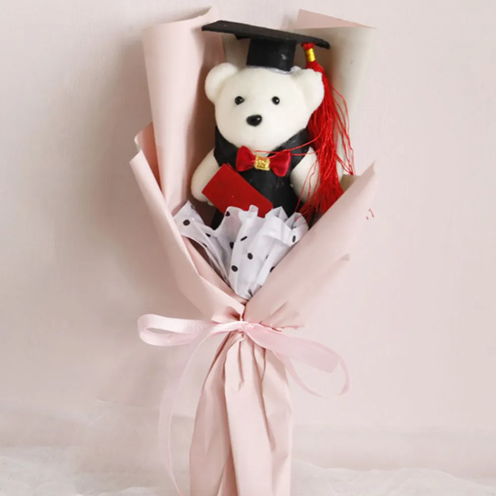 6Pcs Doctoral Bear Graduation Keepsakes Class of 2025 Cute Stuffed Bears Cap Gown Outfit Graduation Party Giveaways Souvenir
